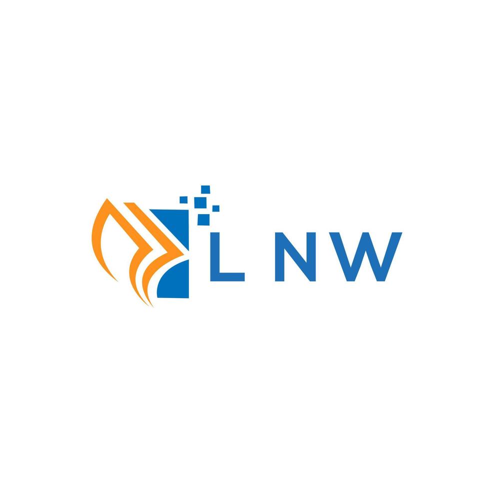 lnw Anerkennung Reparatur Buchhaltung Logo Design auf Weiß Hintergrund. lnw kreativ Initialen Wachstum Graph Brief Logo Konzept. lnw Geschäft Finanzen Logo Design. vektor