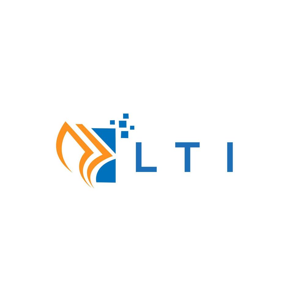 lti kreditera reparera bokföring logotyp design på vit bakgrund. lti kreativ initialer tillväxt Graf brev logotyp begrepp. lti företag finansiera logotyp design. vektor