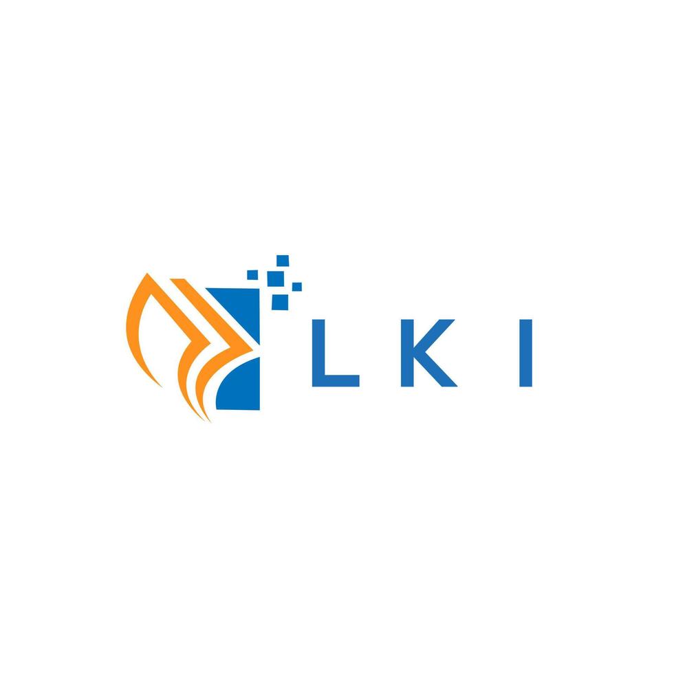 lki Anerkennung Reparatur Buchhaltung Logo Design auf Weiß Hintergrund. lki kreativ Initialen Wachstum Graph Brief Logo Konzept. lki Geschäft Finanzen Logo Design. vektor