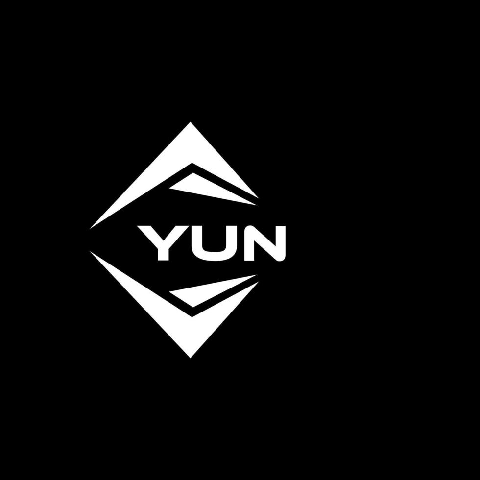 Yun abstrakt Monogramm Schild Logo Design auf schwarz Hintergrund. Yun kreativ Initialen Brief Logo. vektor