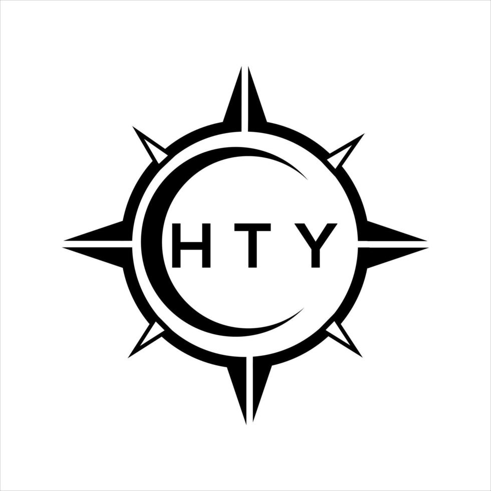 hty abstrakt Technologie Kreis Rahmen Logo Design auf Weiß Hintergrund. hty kreativ Initialen Brief Logo. vektor