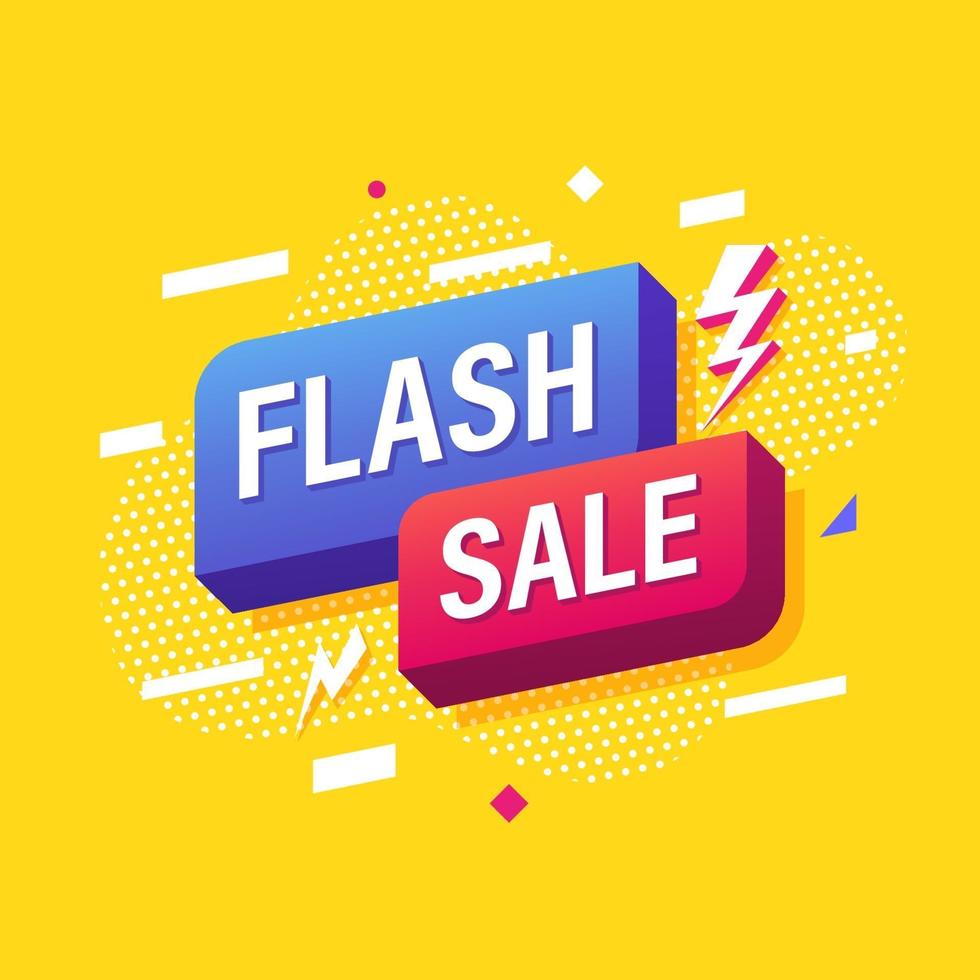 flash försäljning, online marknadsföring banner mall design. vektor illustration
