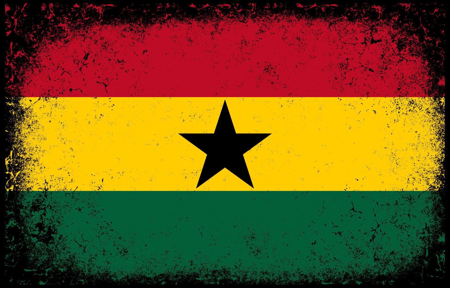 gammal smutsig grunge årgång ghana nationell flagga illustration vektor