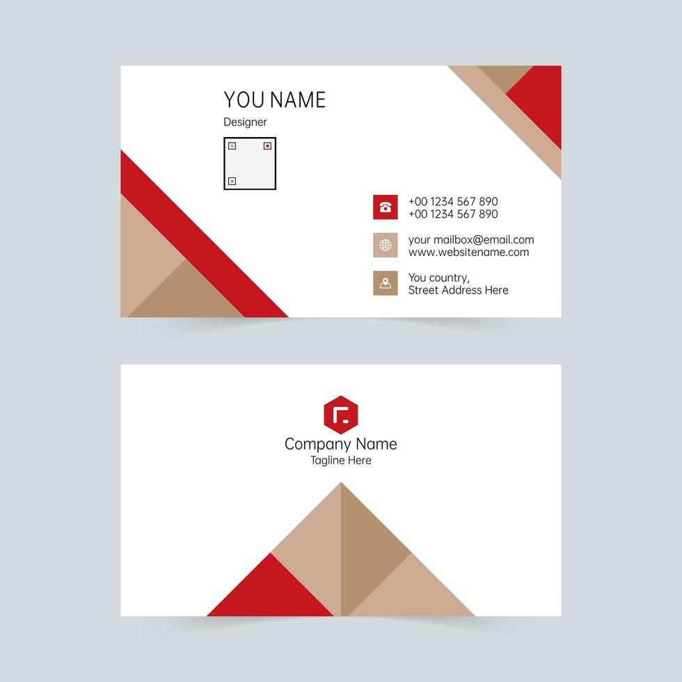 minimalistische Business Red Card Vorlage vektor