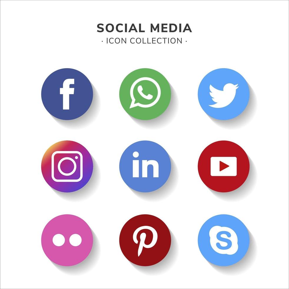 sociala medier logotyp samling gratis vektor design redigerbar resizable eps 10