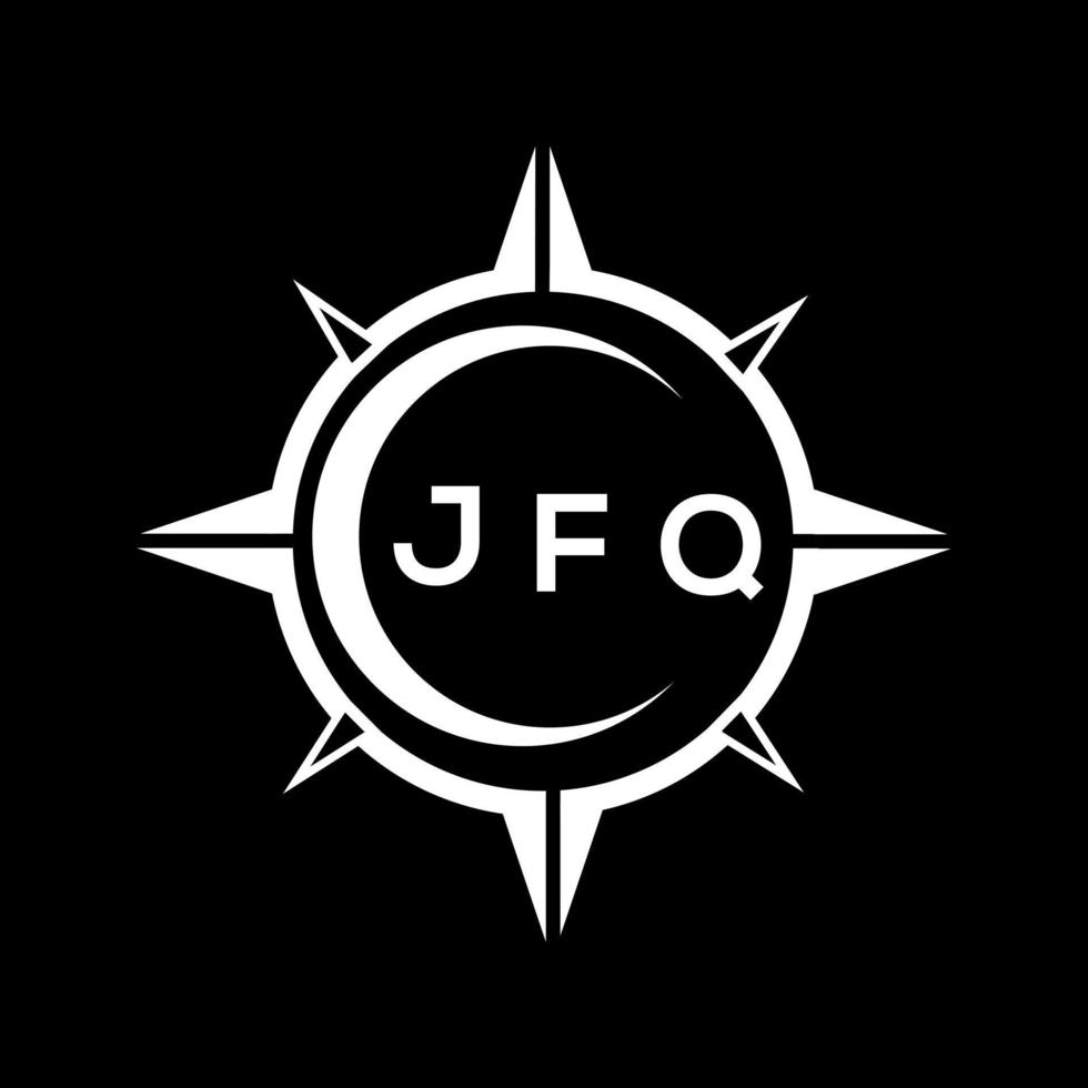 jfq abstrakt Technologie Kreis Rahmen Logo Design auf schwarz Hintergrund. jfq kreativ Initialen Brief Logo. vektor
