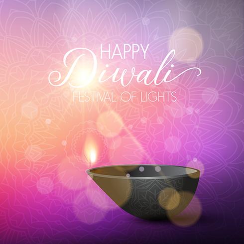 Diwali beleuchtet Hintergrund vektor