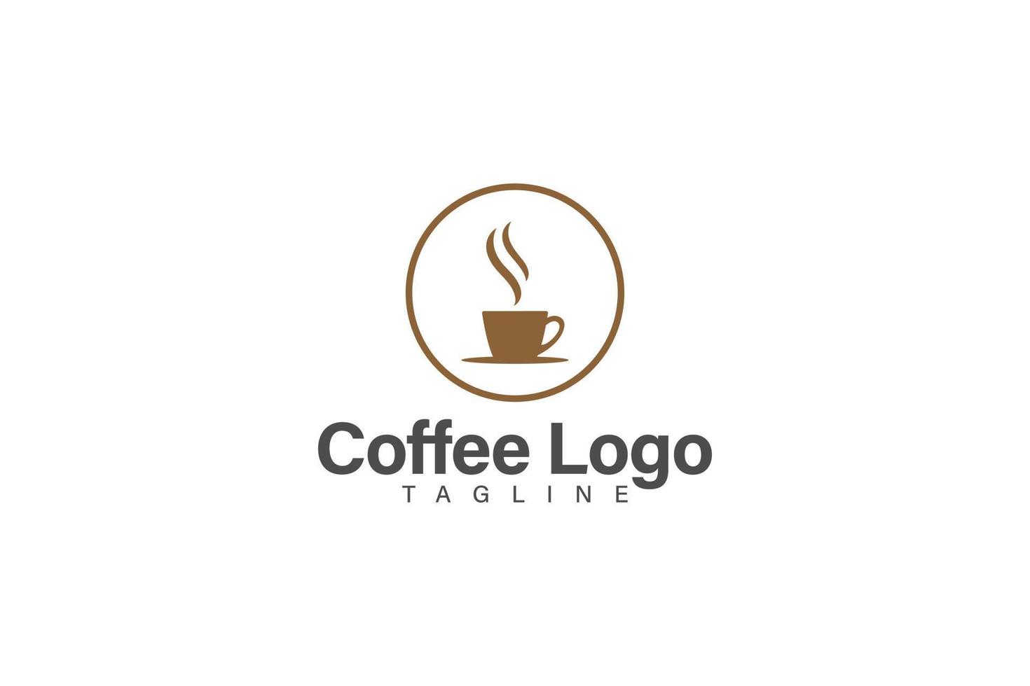 kaffe affär logotyp design vektor