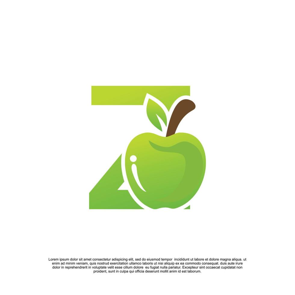 Brief z Logo Design mit Obst Vorlage frisch Logo Prämie Vektor