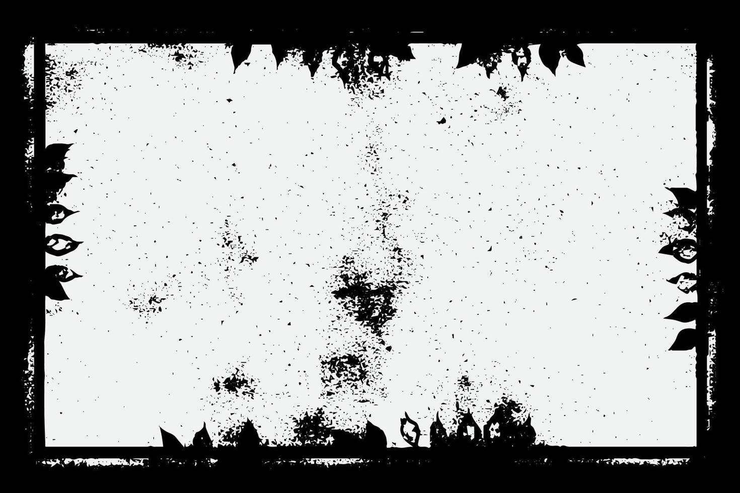 fyrkant ram med grunge svart bläck prydnad runt om de kanter, vit bakgrund i vektor eps formatera b