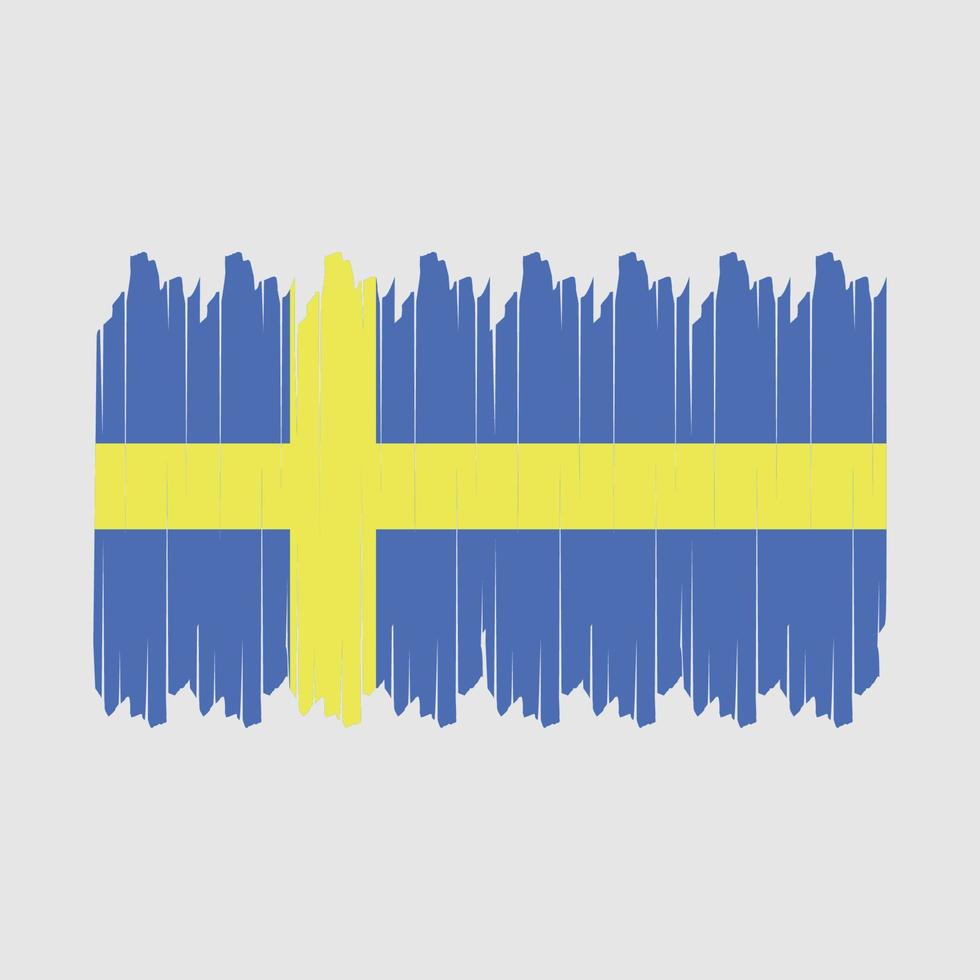 Pinselvektor der schwedischen Flagge vektor