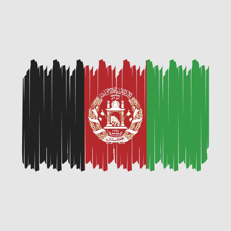 Pinselvektor der afghanischen Flagge vektor