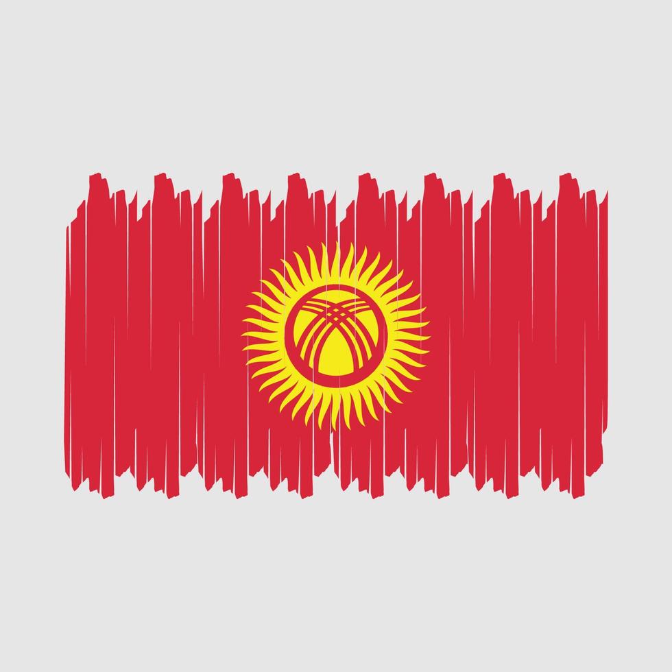 kyrgyzstan flagga borsta vektor