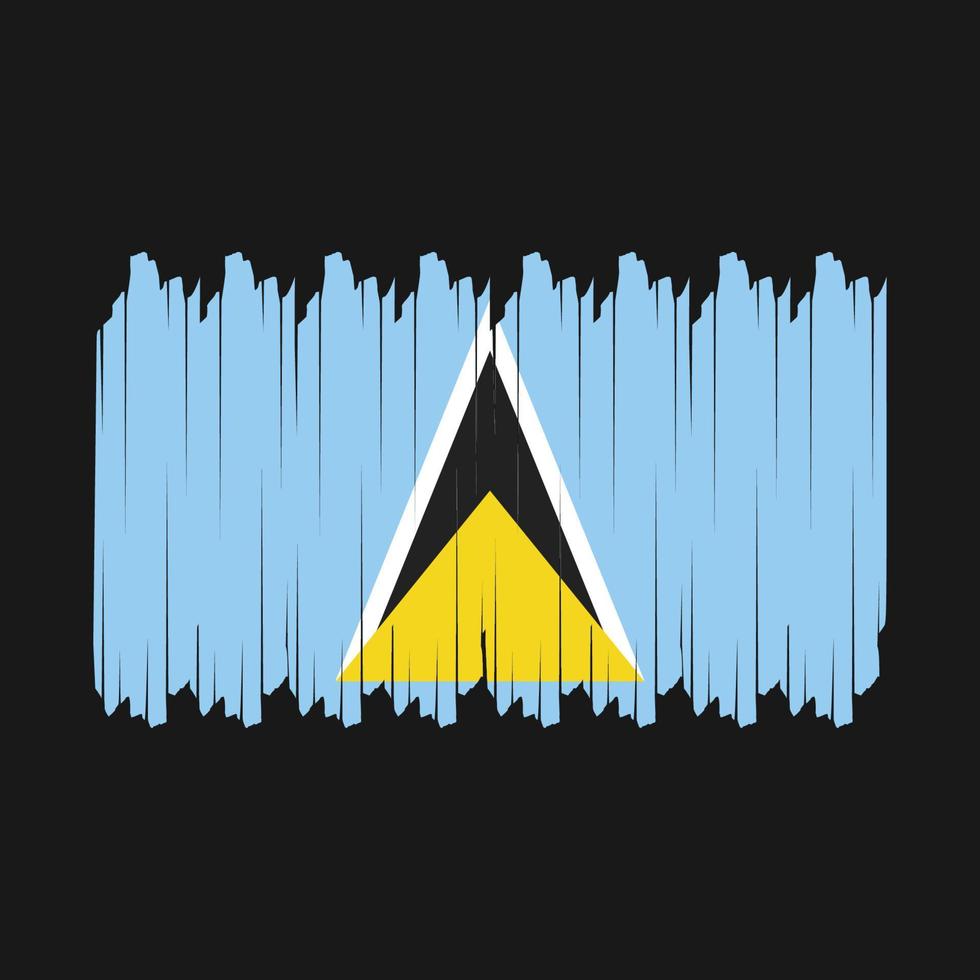 Pinselvektor mit St. Lucia-Flagge vektor