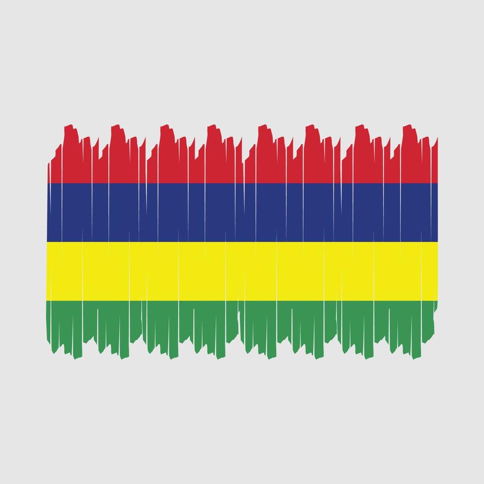 mauritius flagga borsta vektor