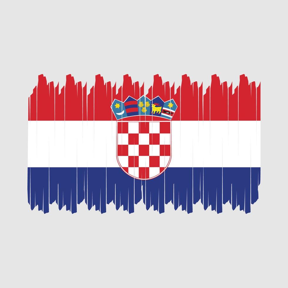 kroatien flagge pinselvektor vektor
