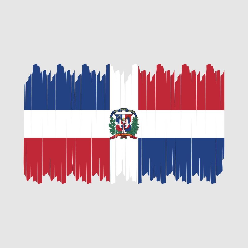 Dominikanska republik flagga borsta vektor