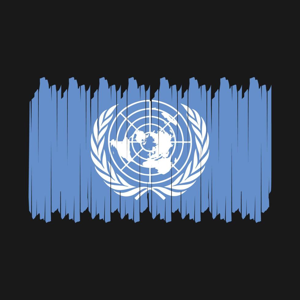 Pinselvektor der Flagge der Vereinten Nationen vektor