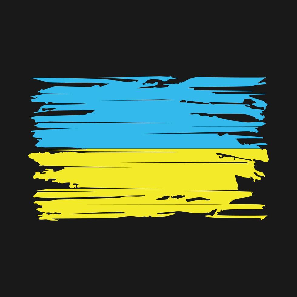 Pinselvektor der ukrainischen Flagge vektor
