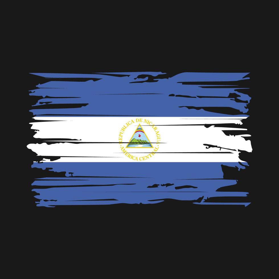 Nicaragua-Flagge-Pinsel-Vektor vektor