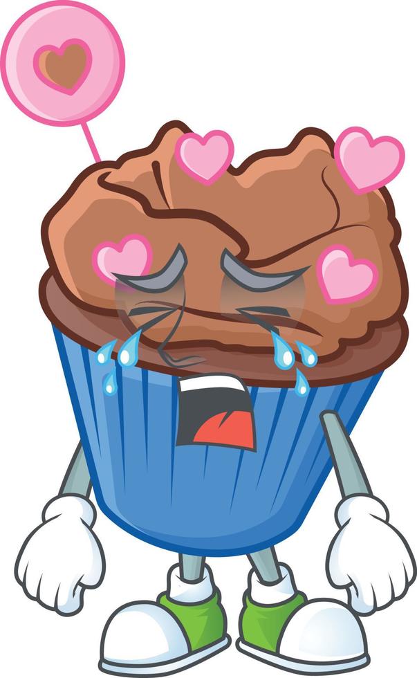 choklad kärlek muffin tecknad serie karaktär stil vektor
