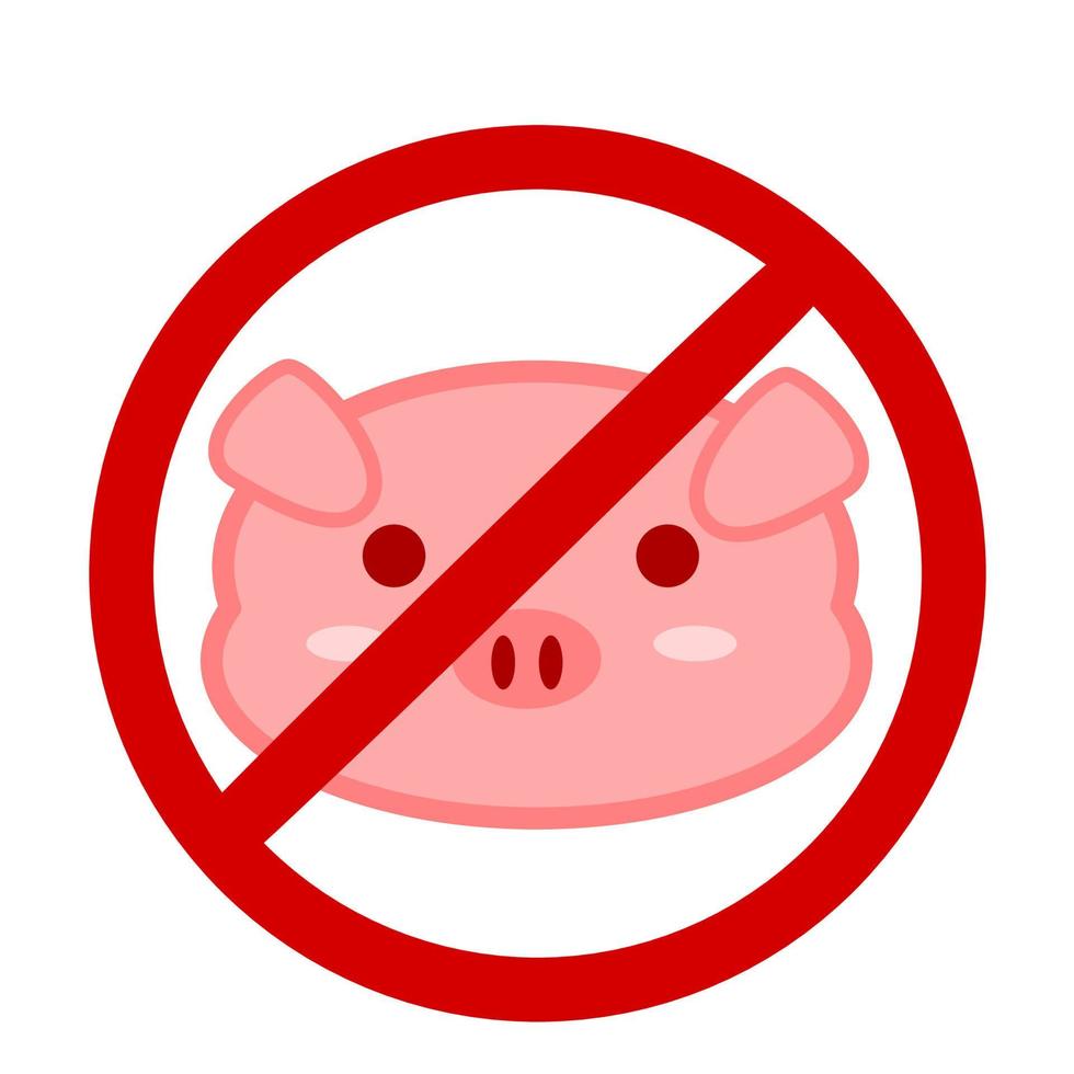 Dort ist Nein Schwein. halal Lebensmittel. Schweine sind nicht erlaubt zu eingeben vektor
