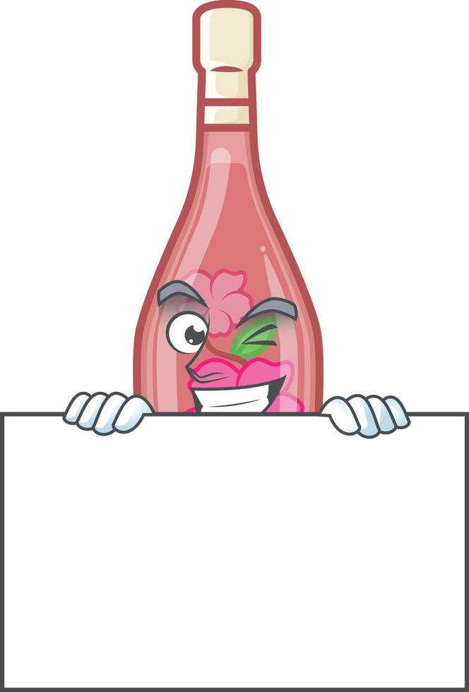 rosa flaska vin tecknad serie karaktär stil vektor