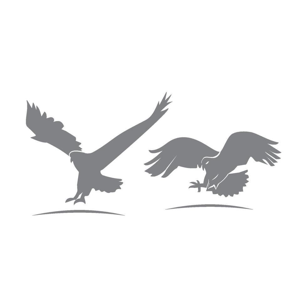 eagle hawk siluett set vektor