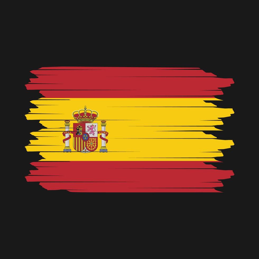 Pinselvektor der spanischen Flagge vektor