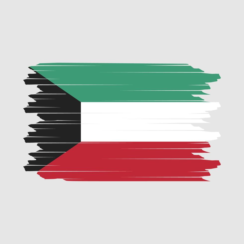 kuwait flagga borsta vektor