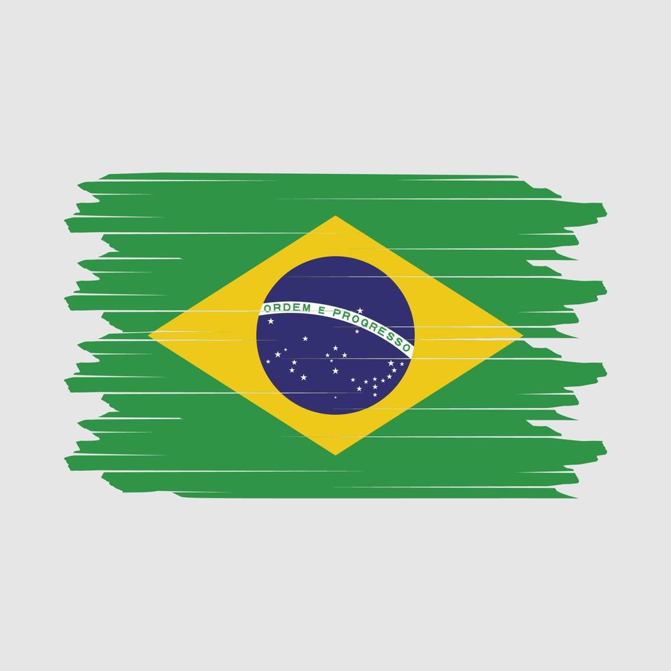 Pinselvektor der brasilianischen Flagge vektor