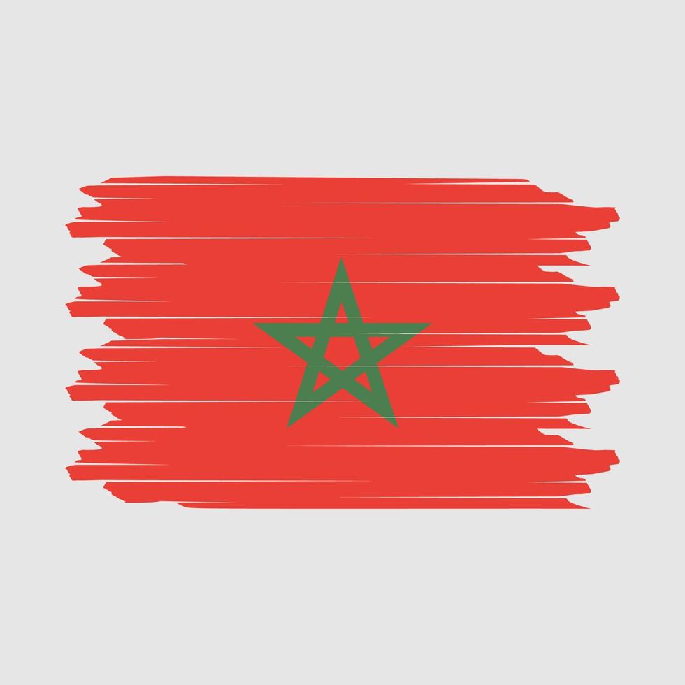Pinselvektor der marokkanischen Flagge vektor