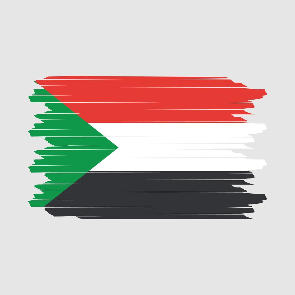 sudan flagga borsta vektor