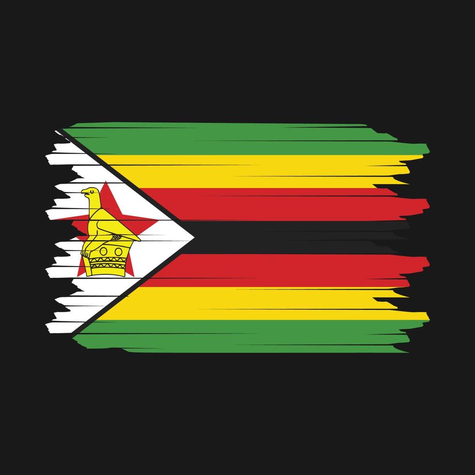 zimbabwe flagga borsta vektor