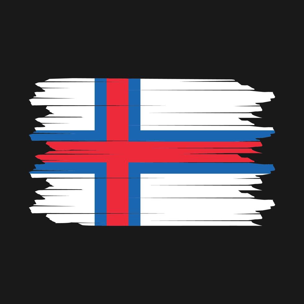 faroe öar flagga borsta vektor