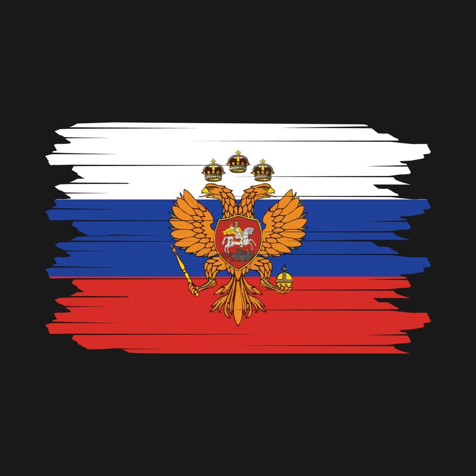 Pinselvektor mit russischer Flagge vektor