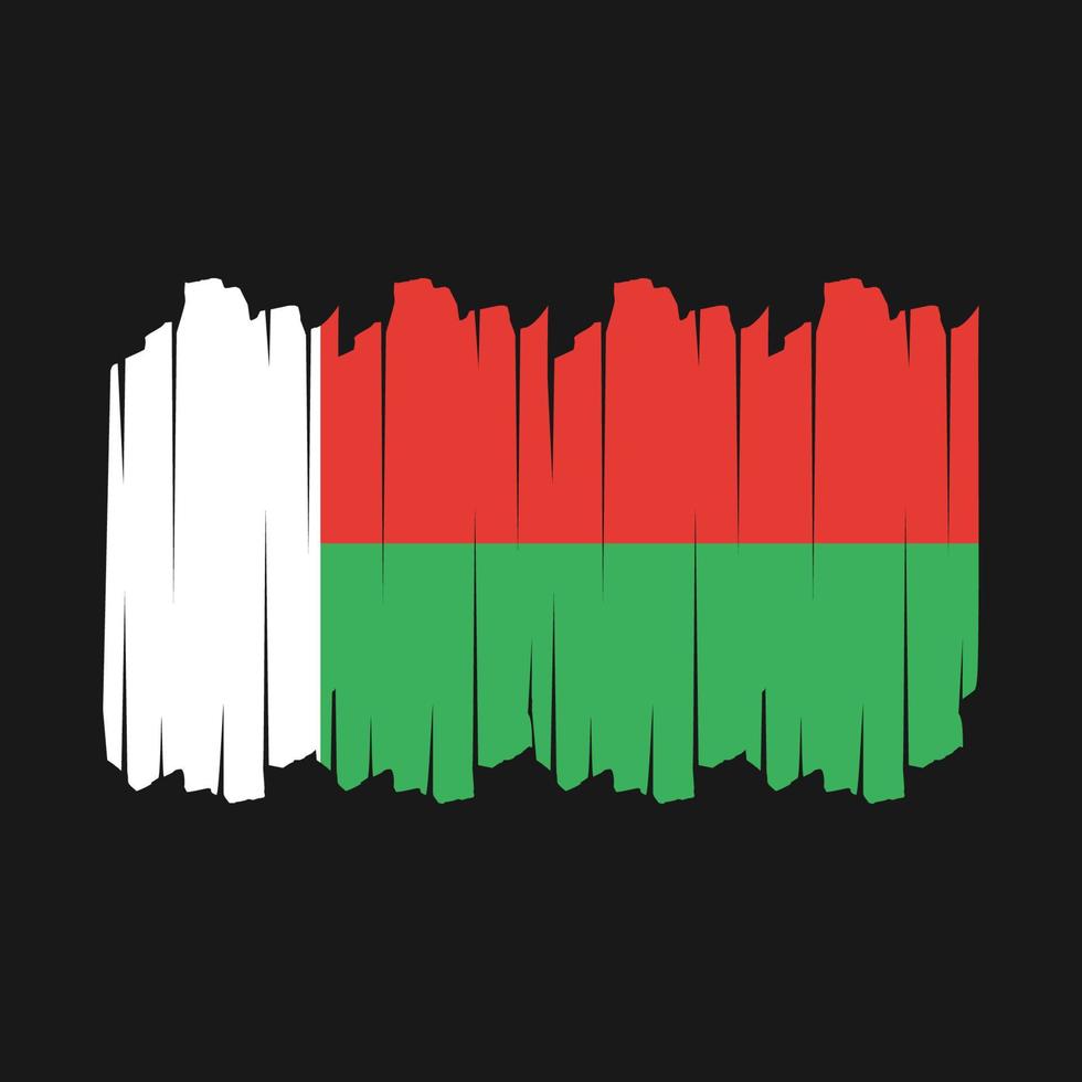 Madagaskar-Flaggenpinsel-Vektorillustration vektor