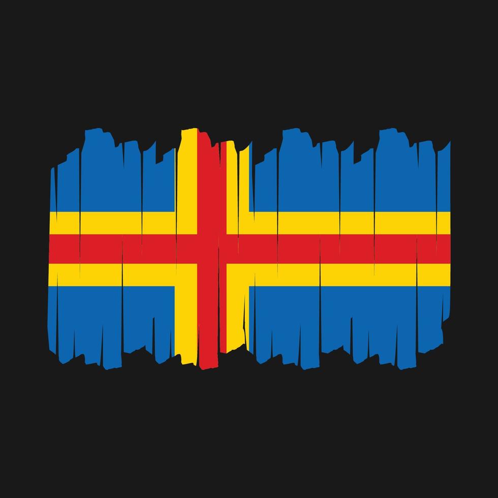 Aland-Inseln-Flagpinsel-Vektorillustration vektor