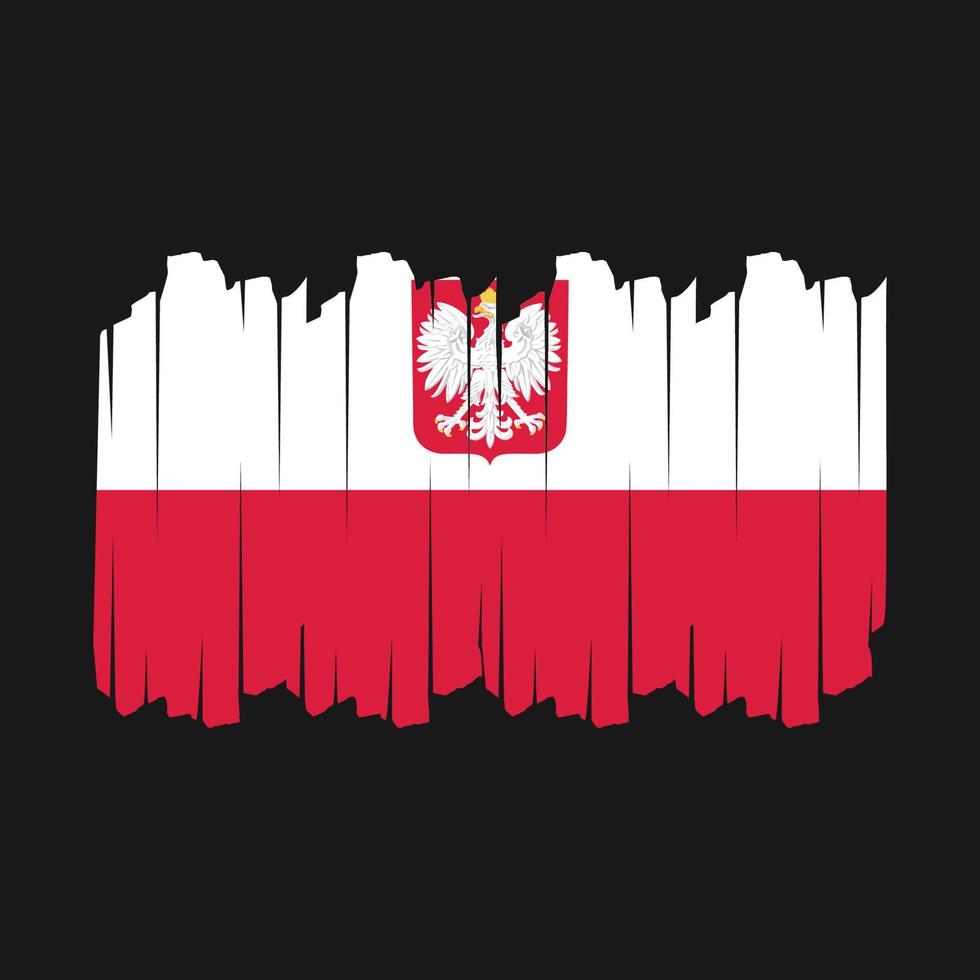 Polen-Flaggenpinsel-Vektorillustration vektor