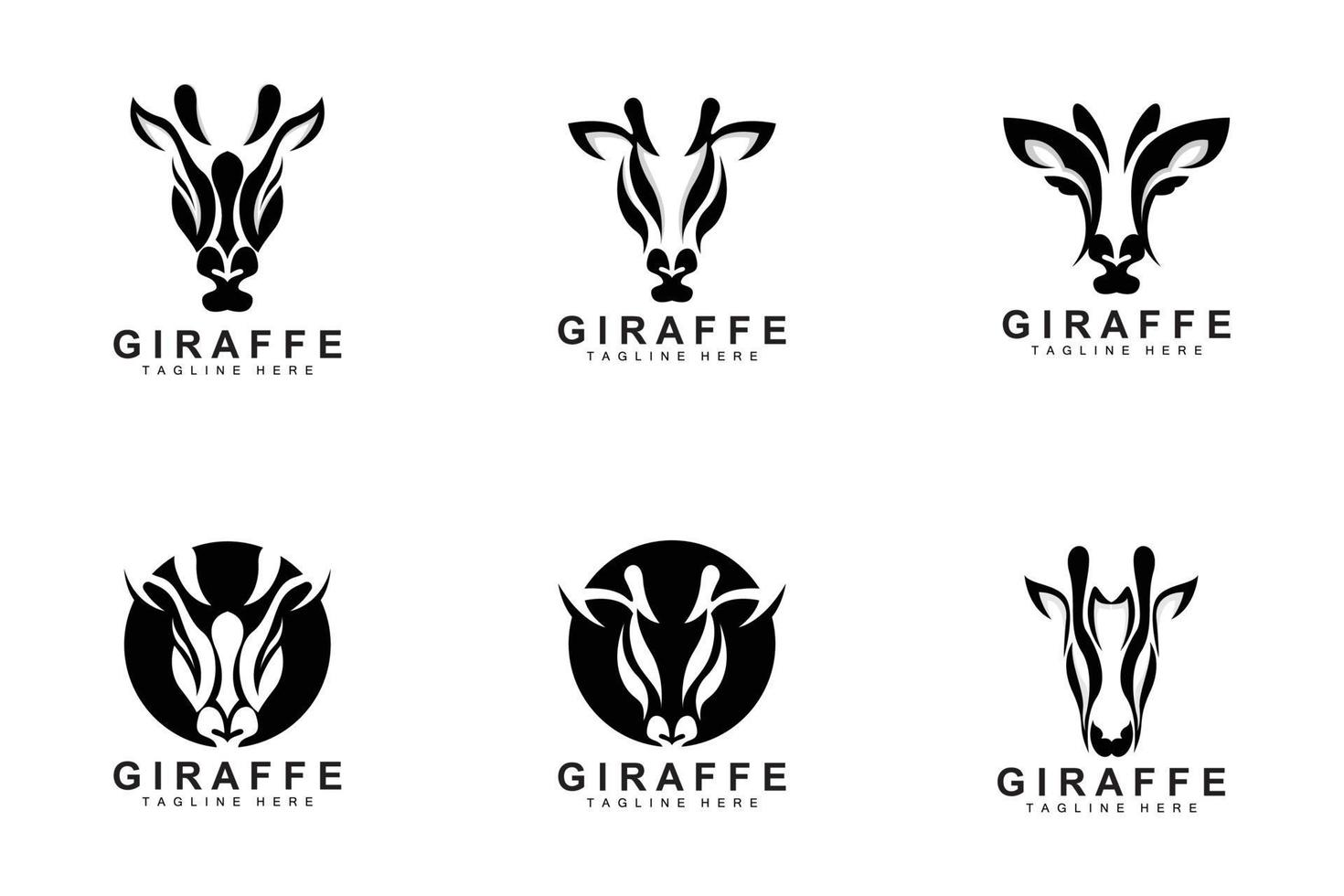 giraff logotyp design, giraff huvud vektor silhuett, hög nacke djur, Zoo, tatuering illustration, produkt varumärke