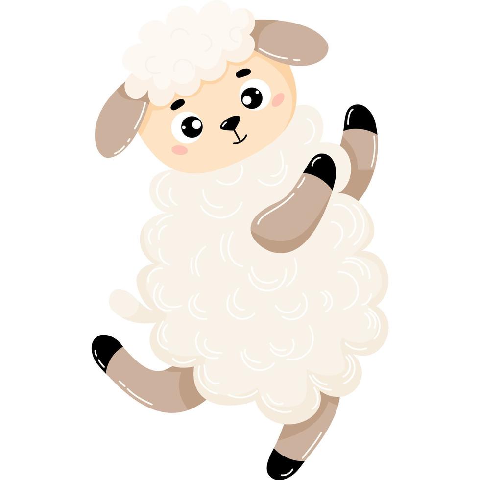 süße glückliche Schafe vektor