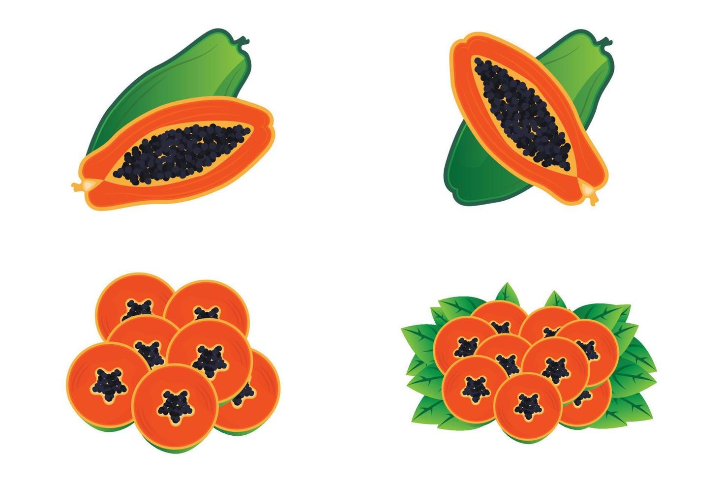 Papaya-Logo-Design, Vitamin-Frucht-Vektor, Symbol für Fruchtprodukt-Markenillustration vektor