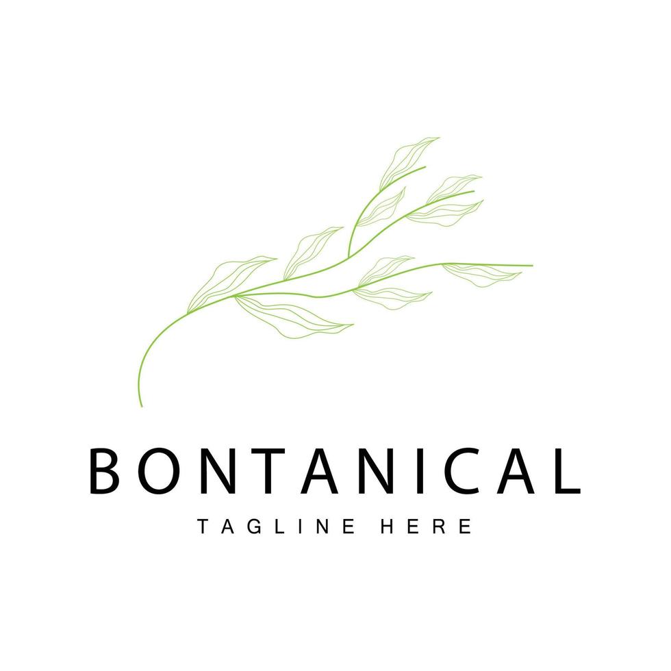 botanisch Logo, Natur Pflanze Design, Blume Pflanze Symbol Vektor mit Linie Modell-