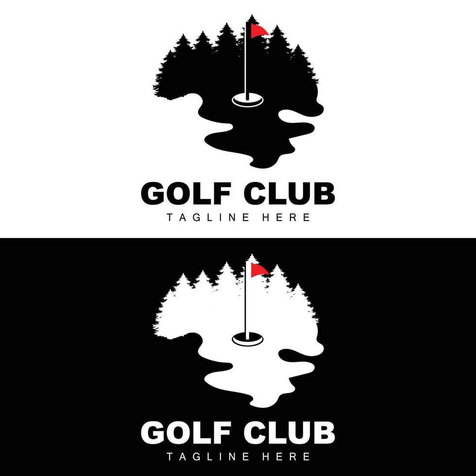 Vektor Icon Logo Golfball, Stock und Golf. Spiele im Freien, Retro-Konzeptillustration