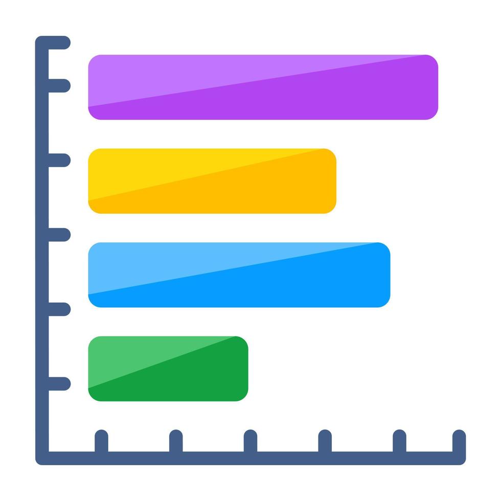trendig design ikon av horisontell bar Diagram vektor