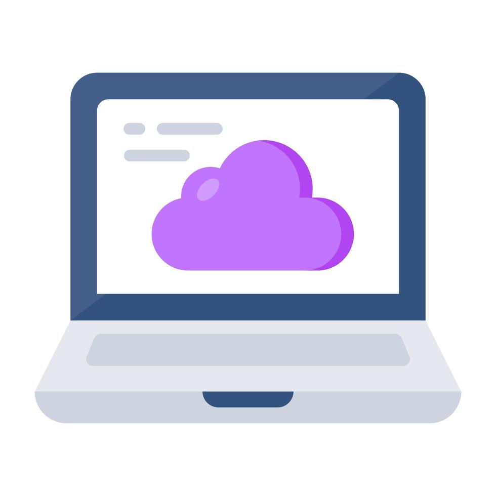 Premium-Download-Symbol des Cloud-Laptops vektor