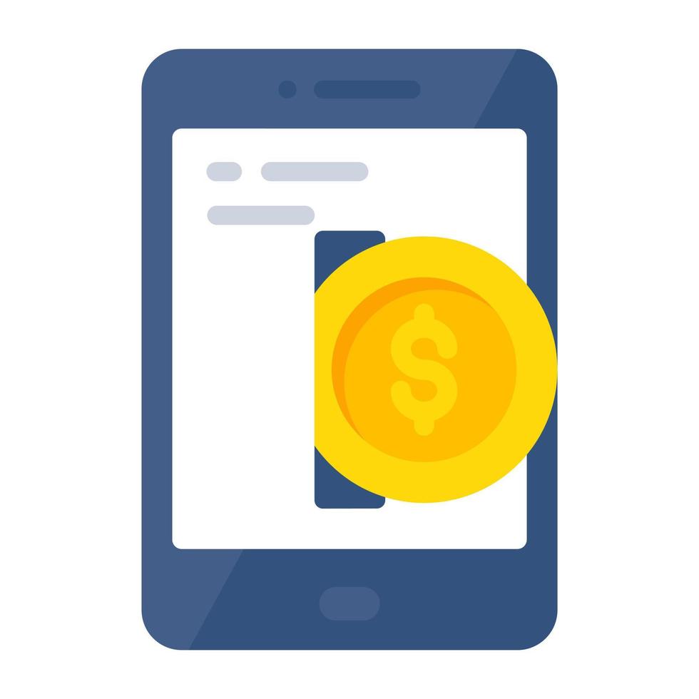 redigerbar design ikon av mobil pengar vektor
