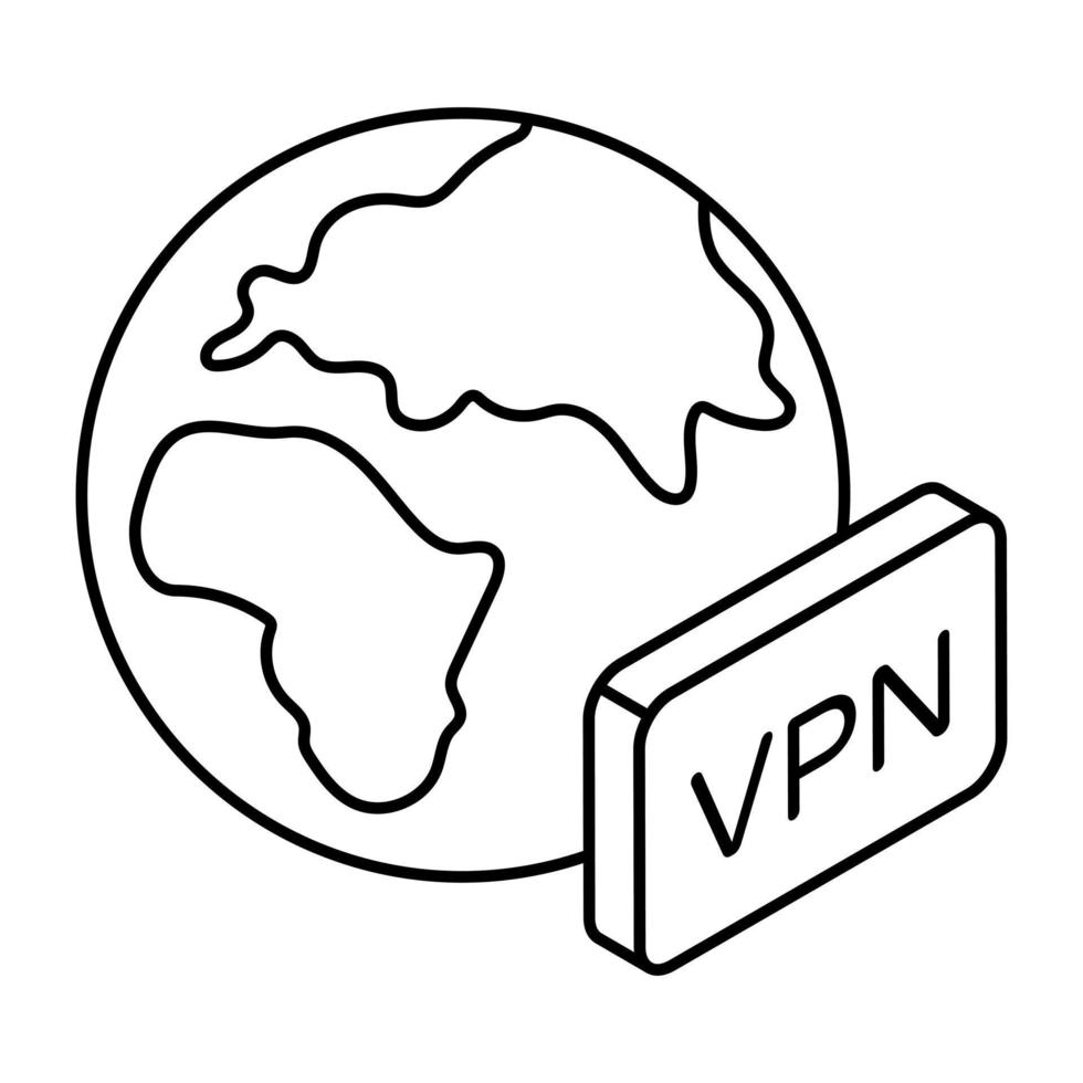 modern design ikon av global vpn vektor