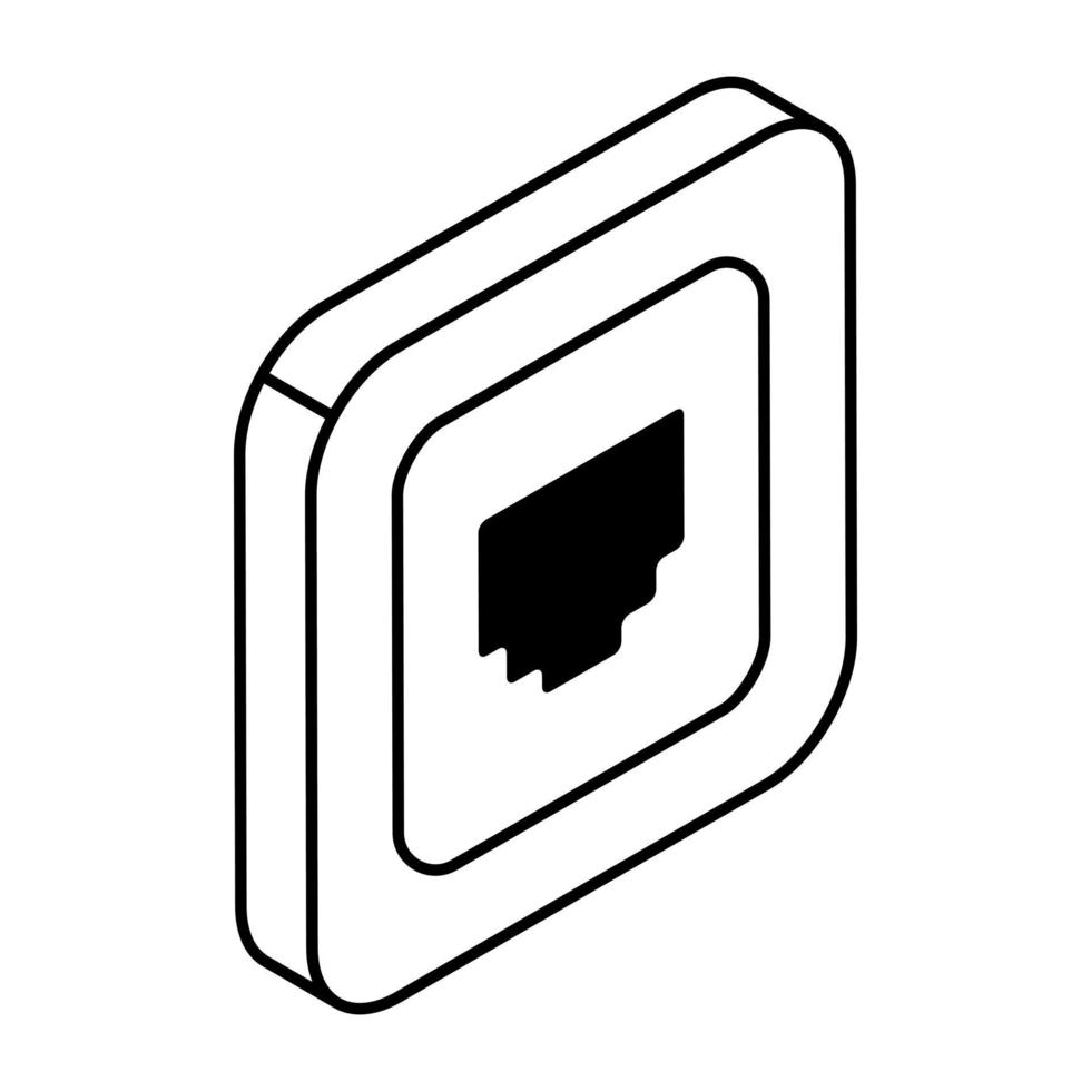 perfekt design ikon av Ethernet hamn vektor