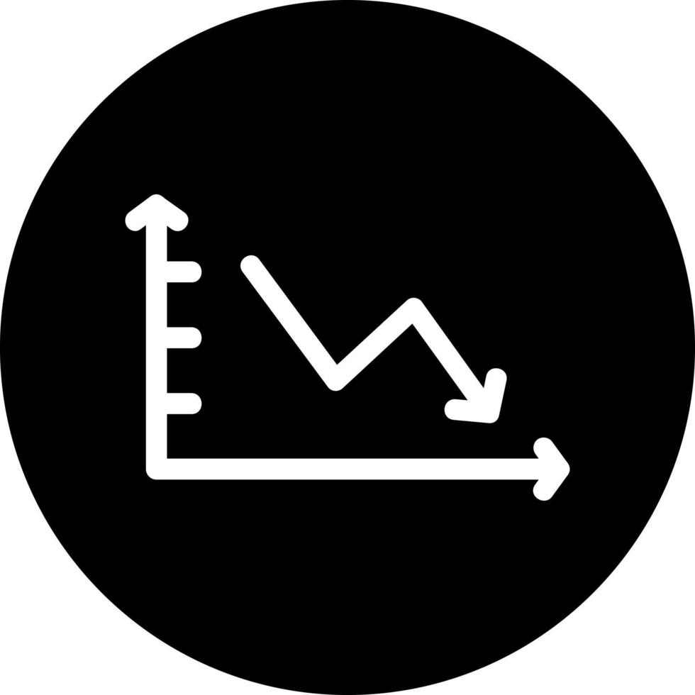 abfallendes Liniendiagramm-Vektor-Icon-Design vektor